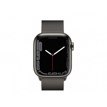 Умные часы Apple Watch Series 7 GPS + Cellular 41mm Graphite Stainless Steel Case with Milanese Loop (MKJ23)