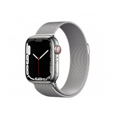 Умные часы Apple Watch Series 7 GPS + Cellular 45mm Silver Stainless Steel Case with Milanese Loop (MKJE3)