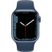 Умные часы Apple Watch Series 7 GPS 41mm Blue Aluminium Case with Abyss Blue Sport Band (MKN13RU/A)