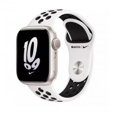 Умные часы Apple Watch Nike Series 8 GPS 41mm Starlight Aluminum Case with Summit White/Black Nike Sport Band MPGK3