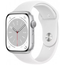 Умные часы Apple Watch Series 8 GPS 45mm Silver Aluminium Case with White Sport Band MP6N3