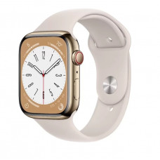 Умные часы Apple Watch Series 8 GPS+Cellular 41mm Gold Stainless Steel Case with Starlight Sport Band MNJC3