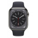 Умные часы Apple Watch Series 8 GPS+Cellular 41mm Graphite Stainless Steel Case with Midnight Sport Band MNJJ3