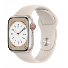 Умные часы Apple Watch Series 8 GPS+Cellular 41mm Starlight Aluminium Case with Starlight Sport Band MNHY3