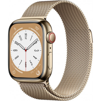 Умные часы Apple Watch Series 8 GPS+Cellular 45mm Gold Stainless Steel Case with Gold Milanese Loop MNKX3