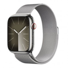 Умные часы Apple Watch Series 9 GPS + Cellular 45mm Silver Stainless Steel Case with Silver Milanese Loop (MRMQ3)