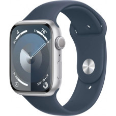 Умные часы Apple Watch Series 9 GPS 45mm Silver Aluminium Case with Storm Blue Sport Band MR9E3