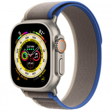 Умные часы Apple Watch Ultra GPS + Cellular 49мм Titanium Case with Blue/Gray Trail Loop (размер S) MQF33