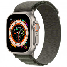 Умные часы Apple Watch Ultra GPS + Cellular 49мм Titanium Case with Green Alpine Loop (размер M) MQEW3