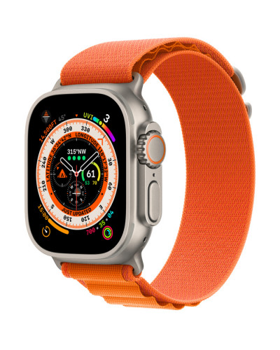 Умные часы Apple Watch Ultra GPS + Cellular 49мм Titanium Case with Orange Alpine Loop (размер S) MQEU3