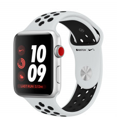 Apple Watch Series 3 Nike 38mm Cellular Silver Aluminum Case with Pure Platinum/Black Nike Sport Band MQL52