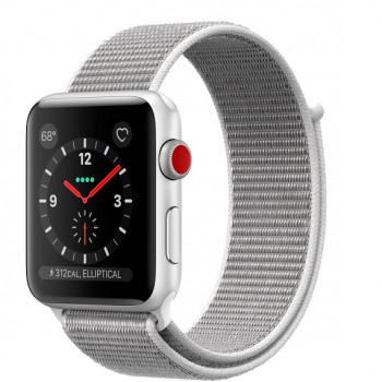 Часы Apple Watch Series 3 GPS + Cellular 42mm Silver Aluminum Case with Seashell Sport Loop MQK52