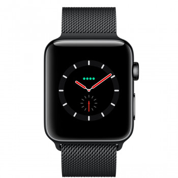 Часы Apple Watch Series 3 GPS + Cellular 38mm Space Black Stainless Steel Case with Space Black Milanese Loop MR1H2