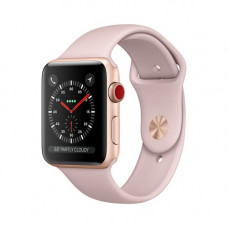 Apple Watch Series 3 GPS + Cellular 42mm Gold Aluminum Case with Pink Sand Sport Band