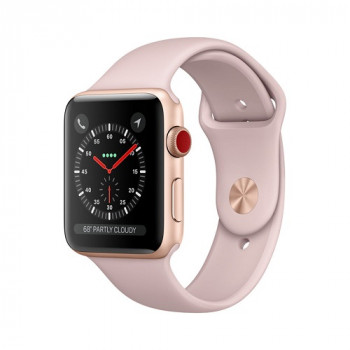 Apple Watch Series 3 Cellular 38mm Gold Aluminum Case with Pink Sand Sport Band MQJQ2