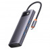Адаптер (USB-концентратор)  Baseus 6 в 1 Starjoy Type-C HUB на USB 3.0*3/PD/SD/TF (BS-OH042) (Space Gray) 
