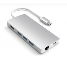 USB-концентратор Satechi Type-C Multi-Port Adapter 4K with Ethernet V2 ST-TCMA2S Silver (серебристый)