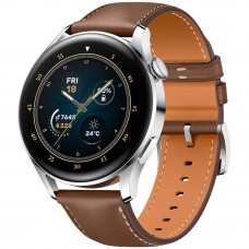 Умные часы HUAWEI Watch 3 Classic, серебристый/коричневая кожа