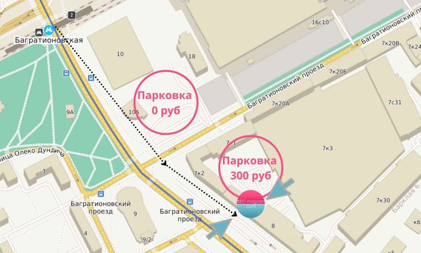 Карта метро багратионовская