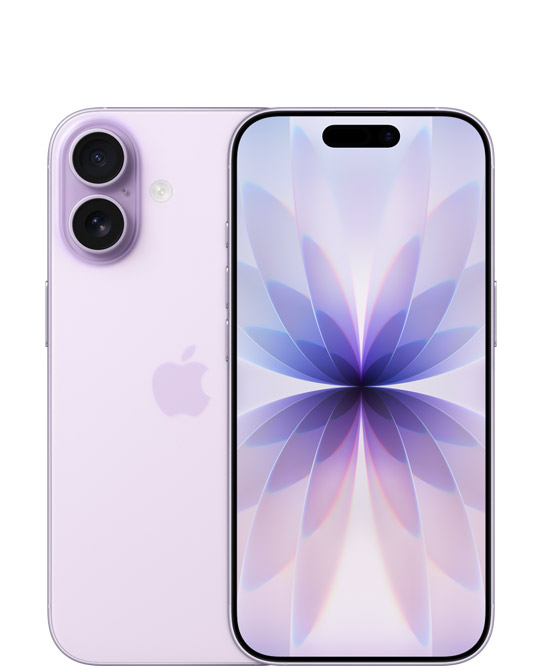 iPhone 17 в цвете Lavander спереди и сзади