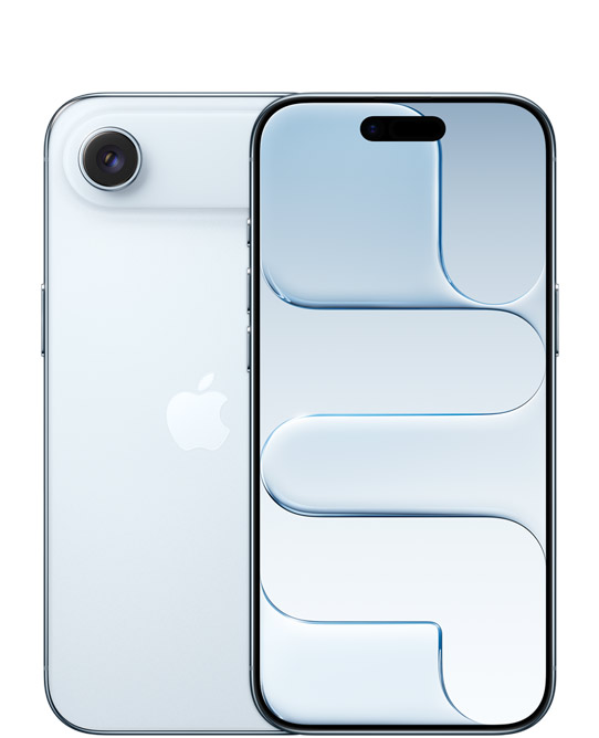 iPhone 17 Pro в цвете Deep Blue спереди и сзади с камерой и экраном