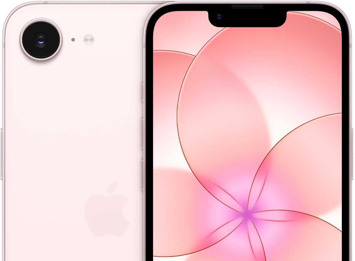iPhone 17e в цвете Pink спереди и сзади iPhone 17e в цвете Pink спереди и сзади