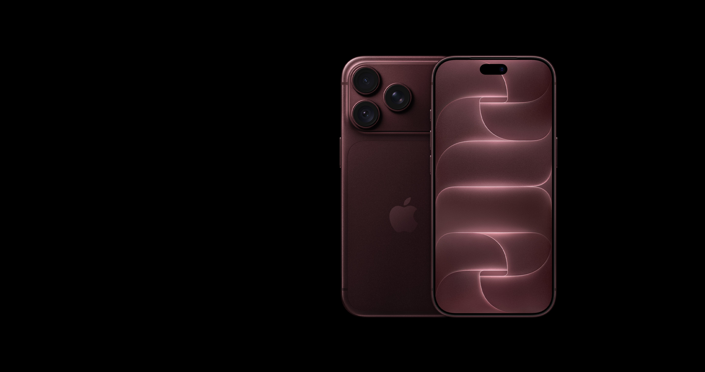 iPhone 18 Pro Max в цвете Burgundy — вид спереди и сзади с блоком камер iPhone 18 Pro Max в цвете Burgundy — вид спереди и сзади с блоком камер