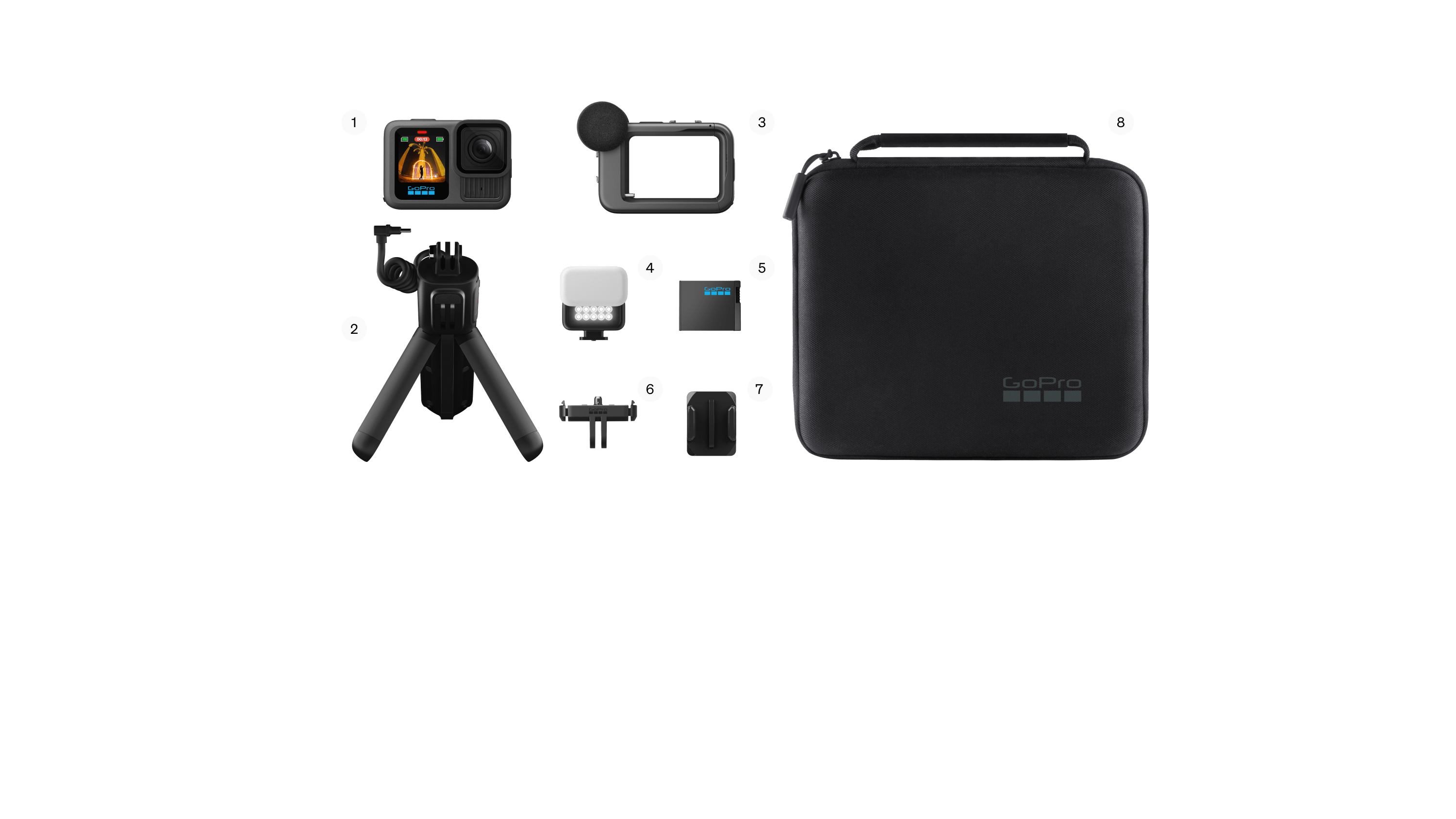 Полный комплект GoPro HERO 13 Black Special Bundle: камера, аксессуары и кейс для переноски Полный комплект GoPro HERO 13 Black Special Bundle: камера, аксессуары и кейс для переноски