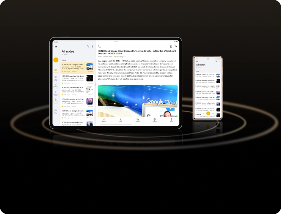 Приложение Honor Docs с папками и файлами на экране Honor MagicPad 3 Wi-Fi