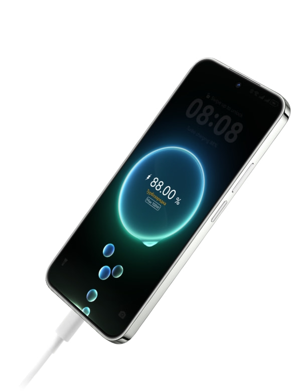 Экран Huawei Nova 15 с индикатором турбозарядки на 88%