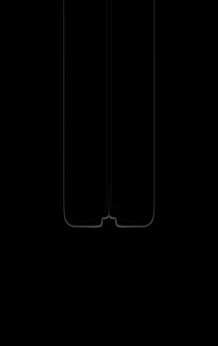 Силуэт закрытого шарнира Samsung Galaxy Z Fold8 Ultra на чёрном фоне