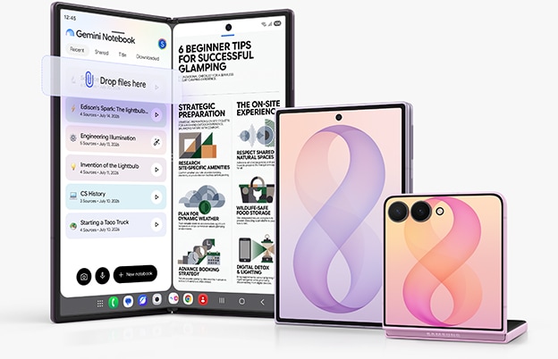 Galaxy Z Fold8 Ultra и Galaxy Z Flip8 с приложением для заметок на экране