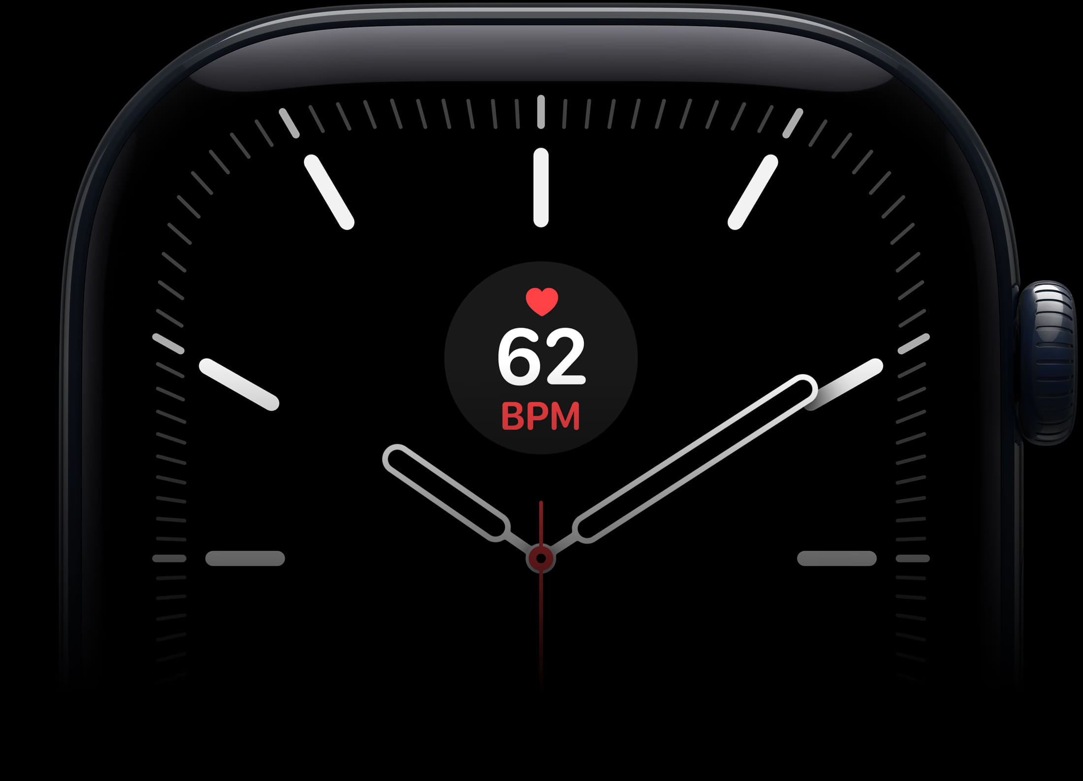 Циферблат Apple Watch Series 12 с показателем пульса 62 BPM