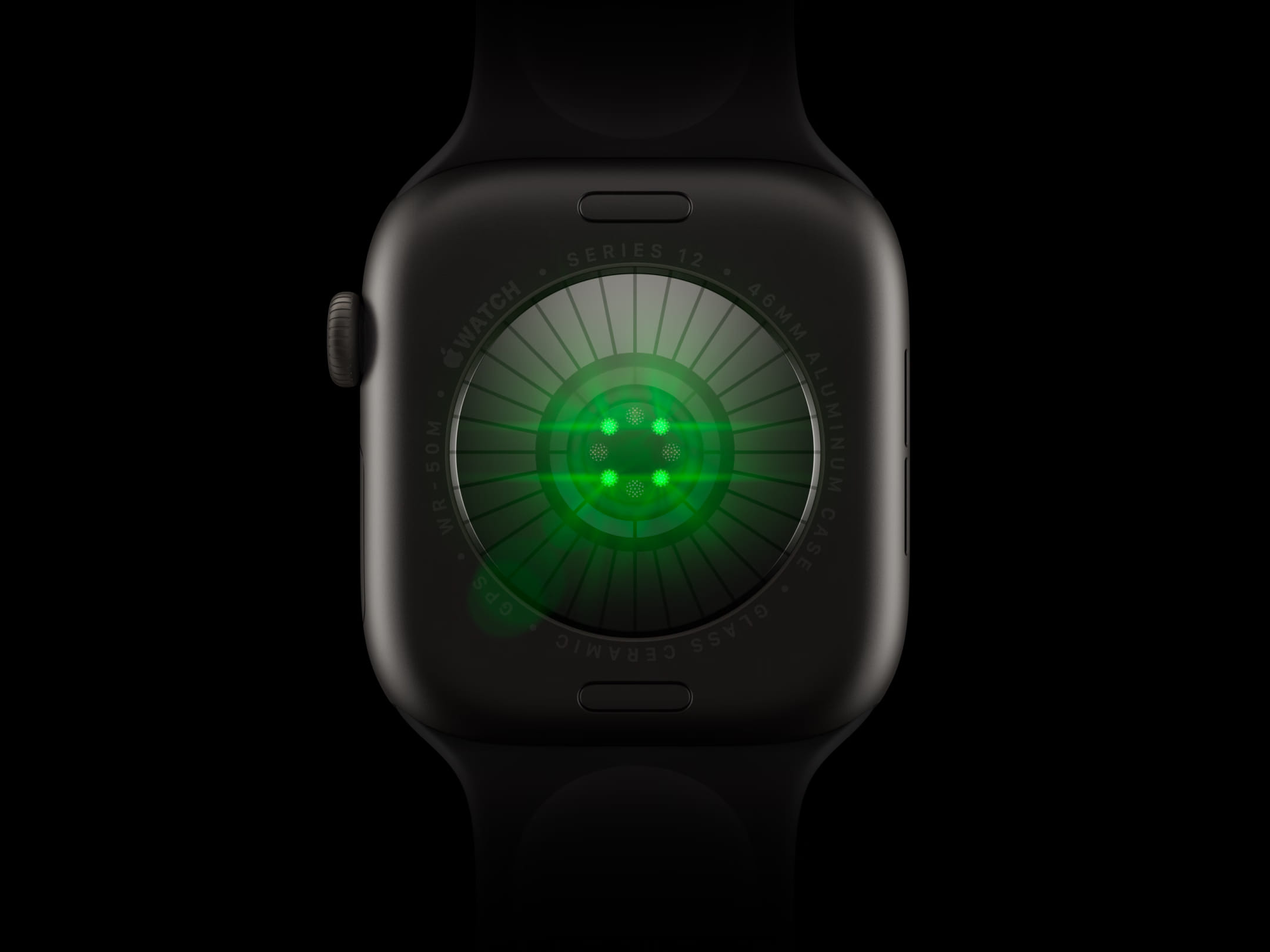 Задняя панель Apple Watch Series 12 46 мм с гравировкой и оптическим датчиком сердечного ритма