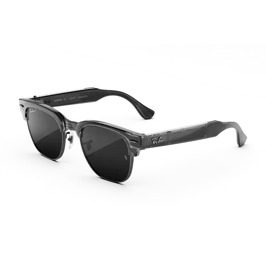 Умные очки Ray-Ban Meta Clubmaster в оправе Transparent Iron Grey с тёмными линзами