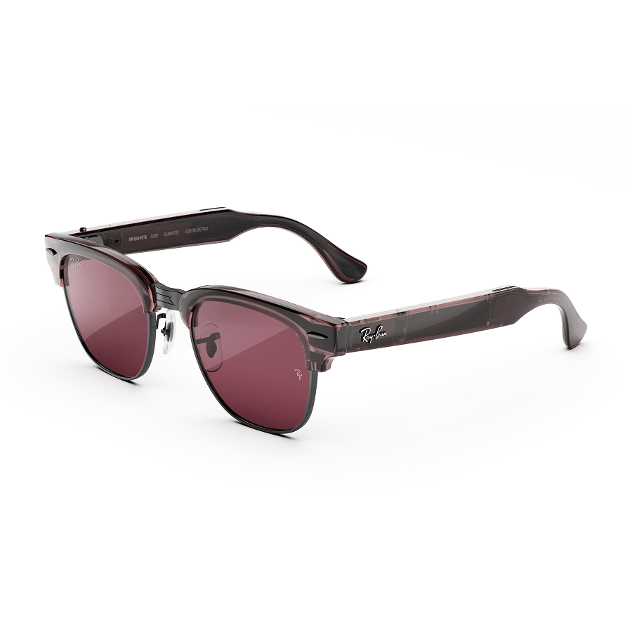 Умные очки Ray-Ban Meta Clubmaster с прозрачной оправой Orchid и розово-рубиновыми линзами