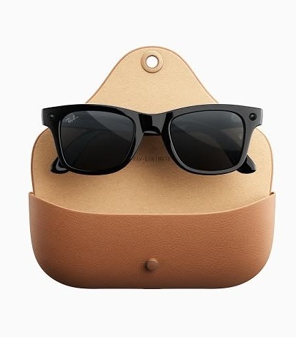 Умные очки Ray-Ban Meta Wayfarer Gen 3 в чёрном цвете в фирменном кожаном кейсе