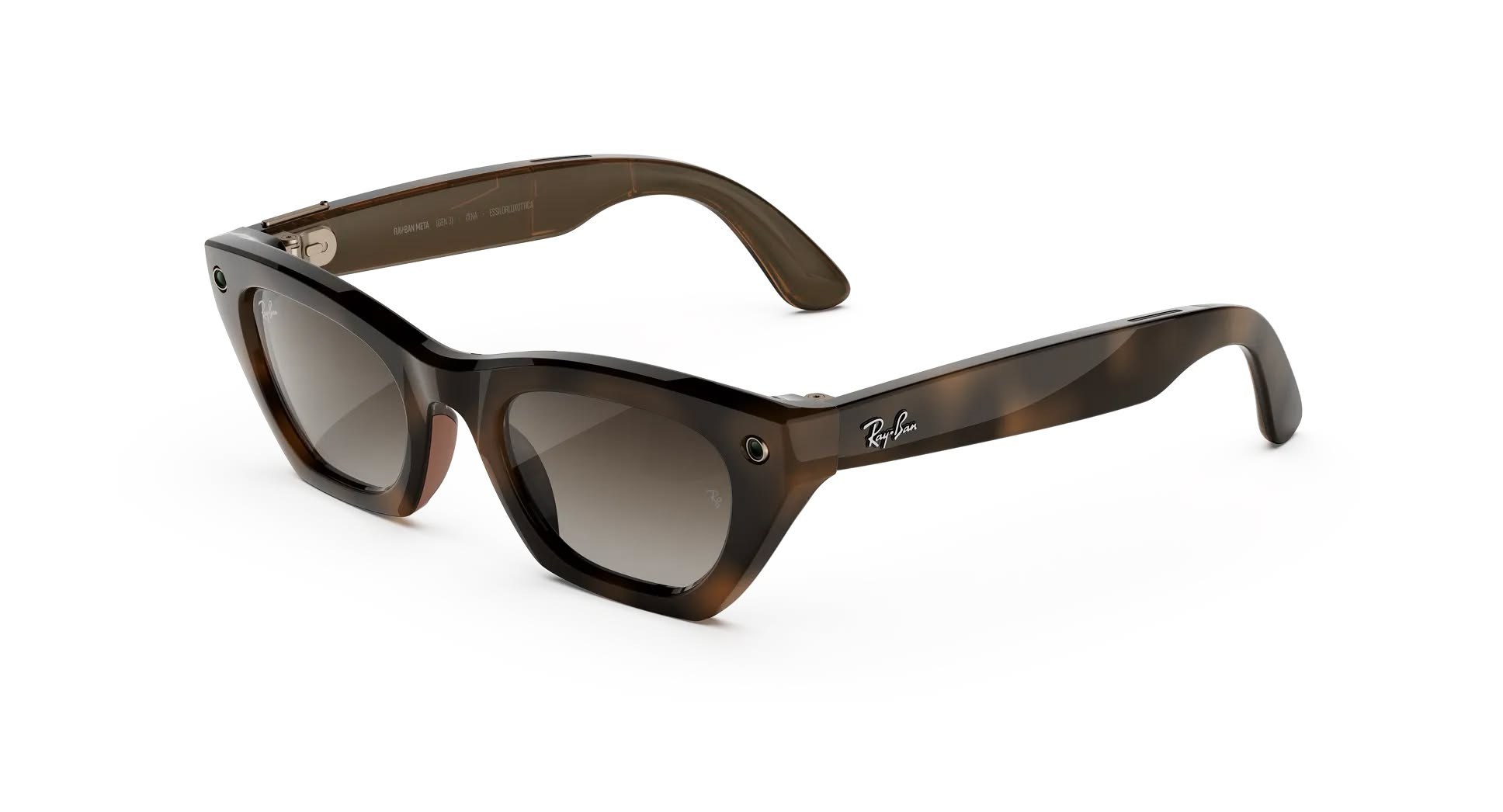 Очки Ray-Ban Meta Zena Gen 3 цвета гавана с видимым объективом камеры на оправе